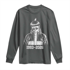 Retro Bowl Cut Music Icon Rip Memorial Long Sleeve Shirt 1993 2026 Internet Meme Pop Culture Fan