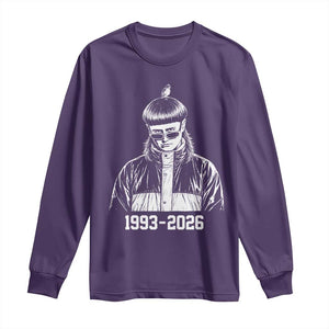 Retro Bowl Cut Music Icon Rip Memorial Long Sleeve Shirt 1993 2026 Internet Meme Pop Culture Fan
