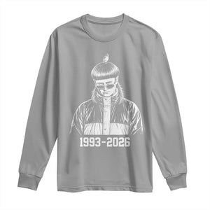 Retro Bowl Cut Music Icon Rip Memorial Long Sleeve Shirt 1993 2026 Internet Meme Pop Culture Fan