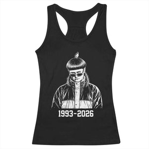 Retro Bowl Cut Music Icon Rip Memorial Racerback Tank Top 1993 2026 Internet Meme Pop Culture Fan