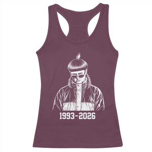 Retro Bowl Cut Music Icon Rip Memorial Racerback Tank Top 1993 2026 Internet Meme Pop Culture Fan