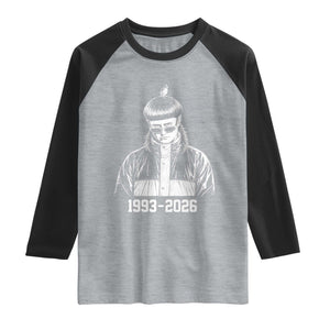 Retro Bowl Cut Music Icon Rip Memorial Raglan Shirt 1993 2026 Internet Meme Pop Culture Fan