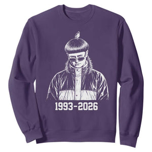 Retro Bowl Cut Music Icon Rip Memorial Sweatshirt 1993 2026 Internet Meme Pop Culture Fan