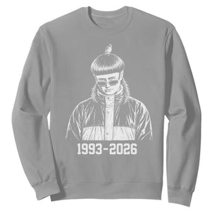 Retro Bowl Cut Music Icon Rip Memorial Sweatshirt 1993 2026 Internet Meme Pop Culture Fan