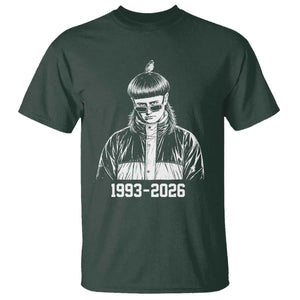 Retro Bowl Cut Music Icon Rip Memorial T Shirt 1993 2026 Internet Meme Pop Culture Fan