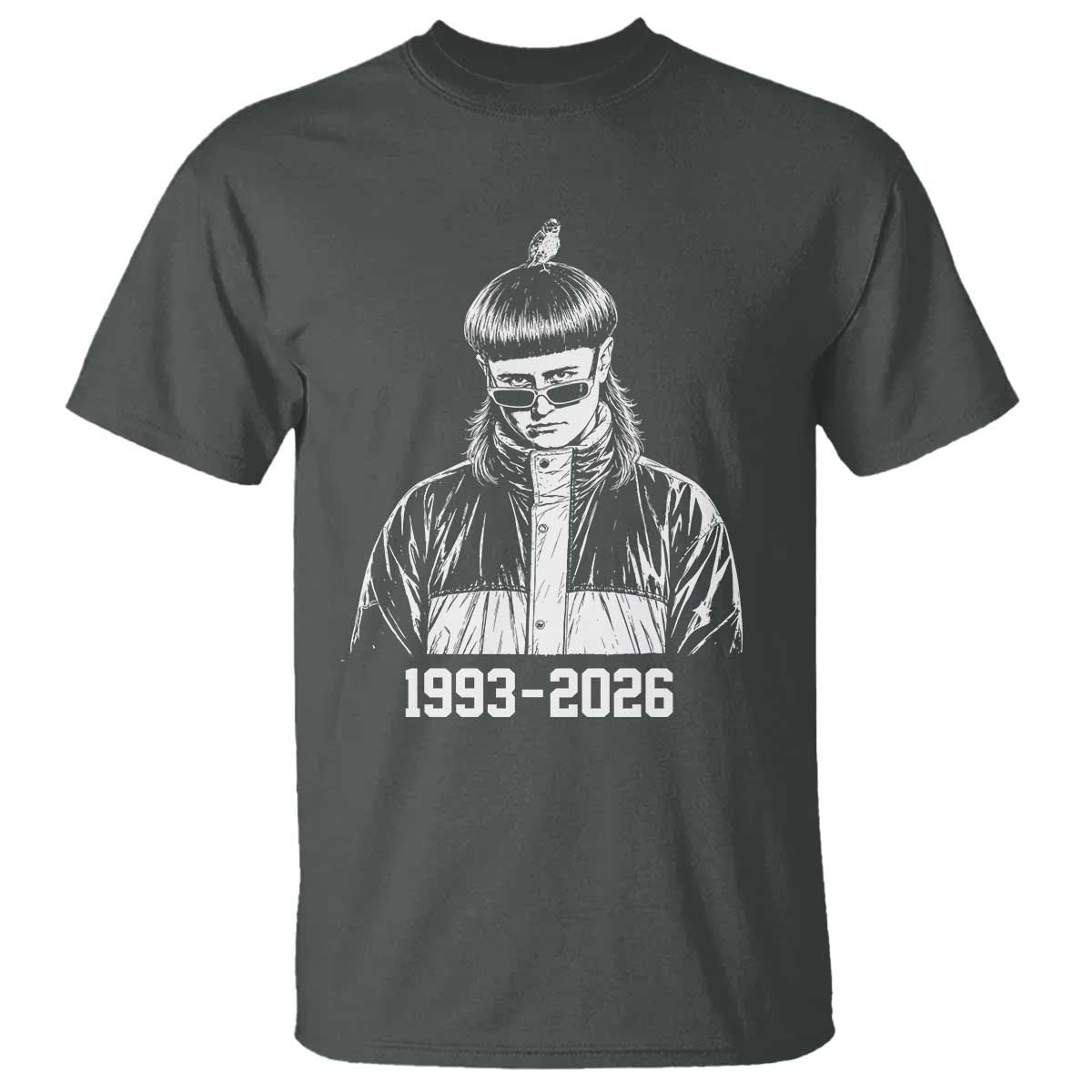 Retro Bowl Cut Music Icon Rip Memorial T Shirt 1993 2026 Internet Meme Pop Culture Fan
