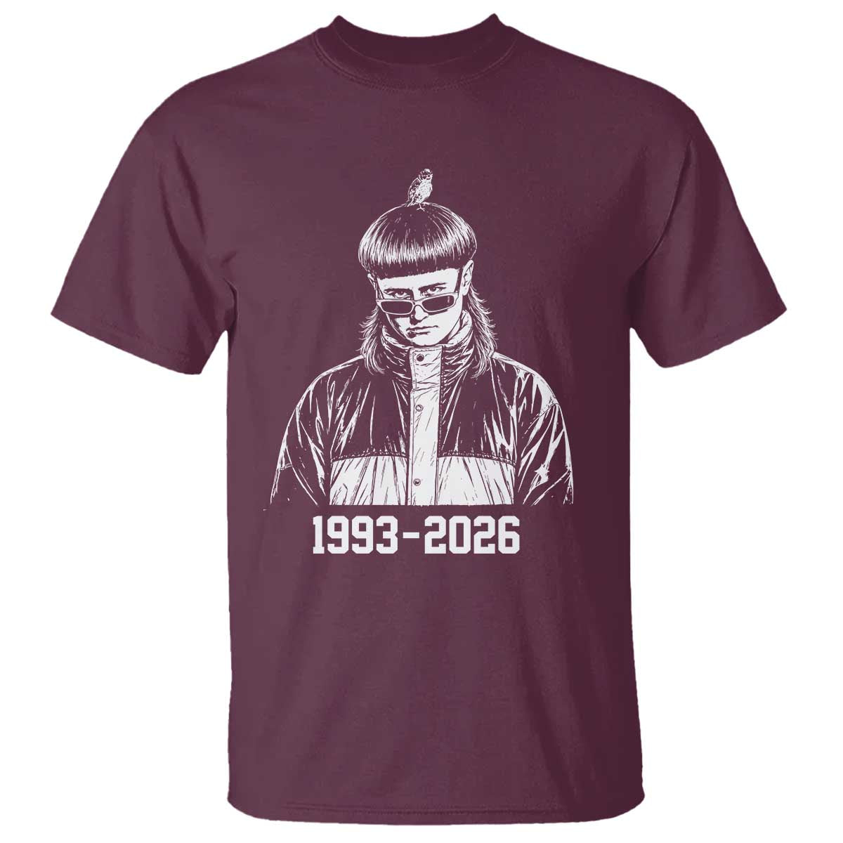 Retro Bowl Cut Music Icon Rip Memorial T Shirt 1993 2026 Internet Meme Pop Culture Fan