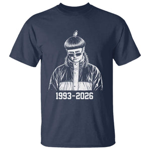 Retro Bowl Cut Music Icon Rip Memorial T Shirt 1993 2026 Internet Meme Pop Culture Fan