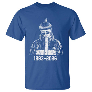 Retro Bowl Cut Music Icon Rip Memorial T Shirt 1993 2026 Internet Meme Pop Culture Fan