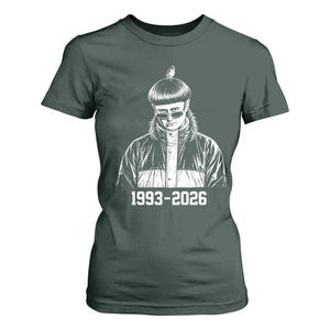 Retro Bowl Cut Music Icon Rip Memorial T Shirt For Women 1993 2026 Internet Meme Pop Culture Fan