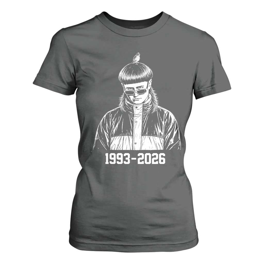 Retro Bowl Cut Music Icon Rip Memorial T Shirt For Women 1993 2026 Internet Meme Pop Culture Fan