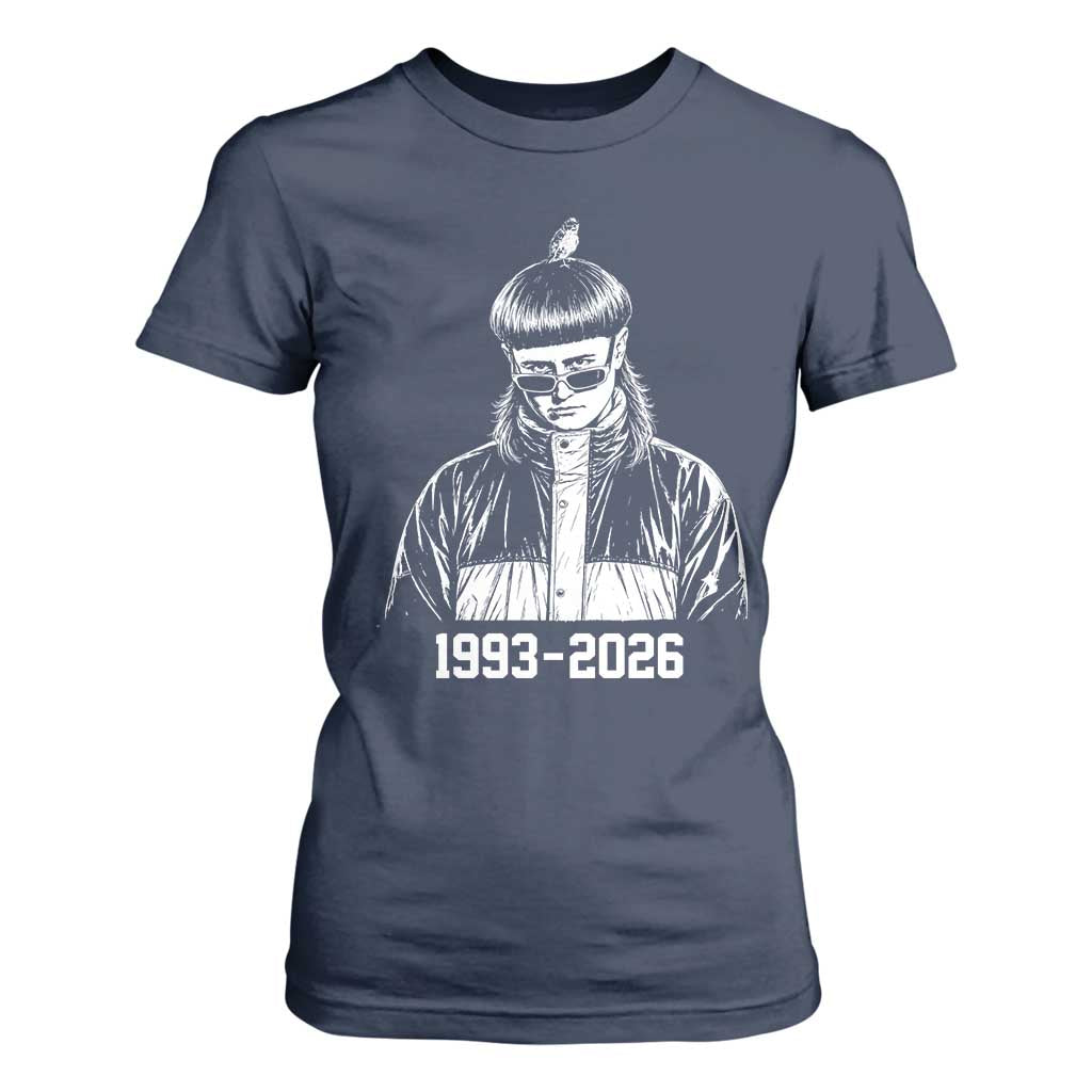 Retro Bowl Cut Music Icon Rip Memorial T Shirt For Women 1993 2026 Internet Meme Pop Culture Fan
