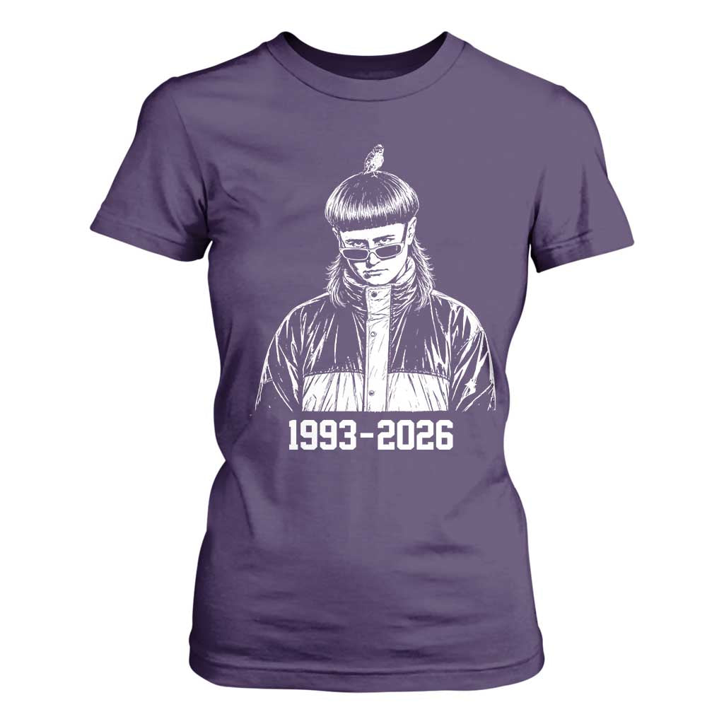 Retro Bowl Cut Music Icon Rip Memorial T Shirt For Women 1993 2026 Internet Meme Pop Culture Fan