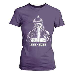 Retro Bowl Cut Music Icon Rip Memorial T Shirt For Women 1993 2026 Internet Meme Pop Culture Fan