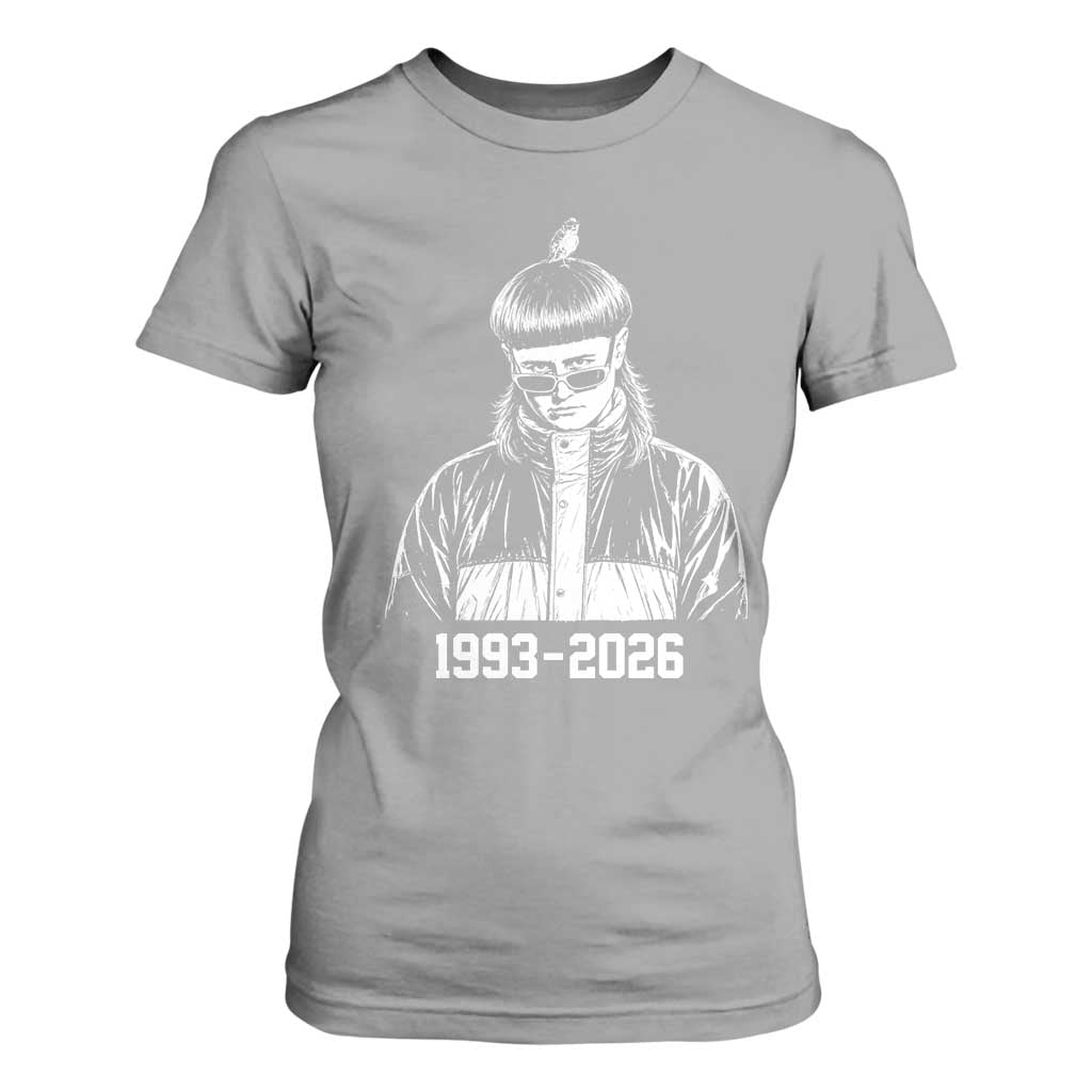 Retro Bowl Cut Music Icon Rip Memorial T Shirt For Women 1993 2026 Internet Meme Pop Culture Fan