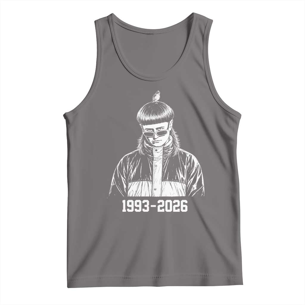 Retro Bowl Cut Music Icon Rip Memorial Tank Top 1993 2026 Internet Meme Pop Culture Fan