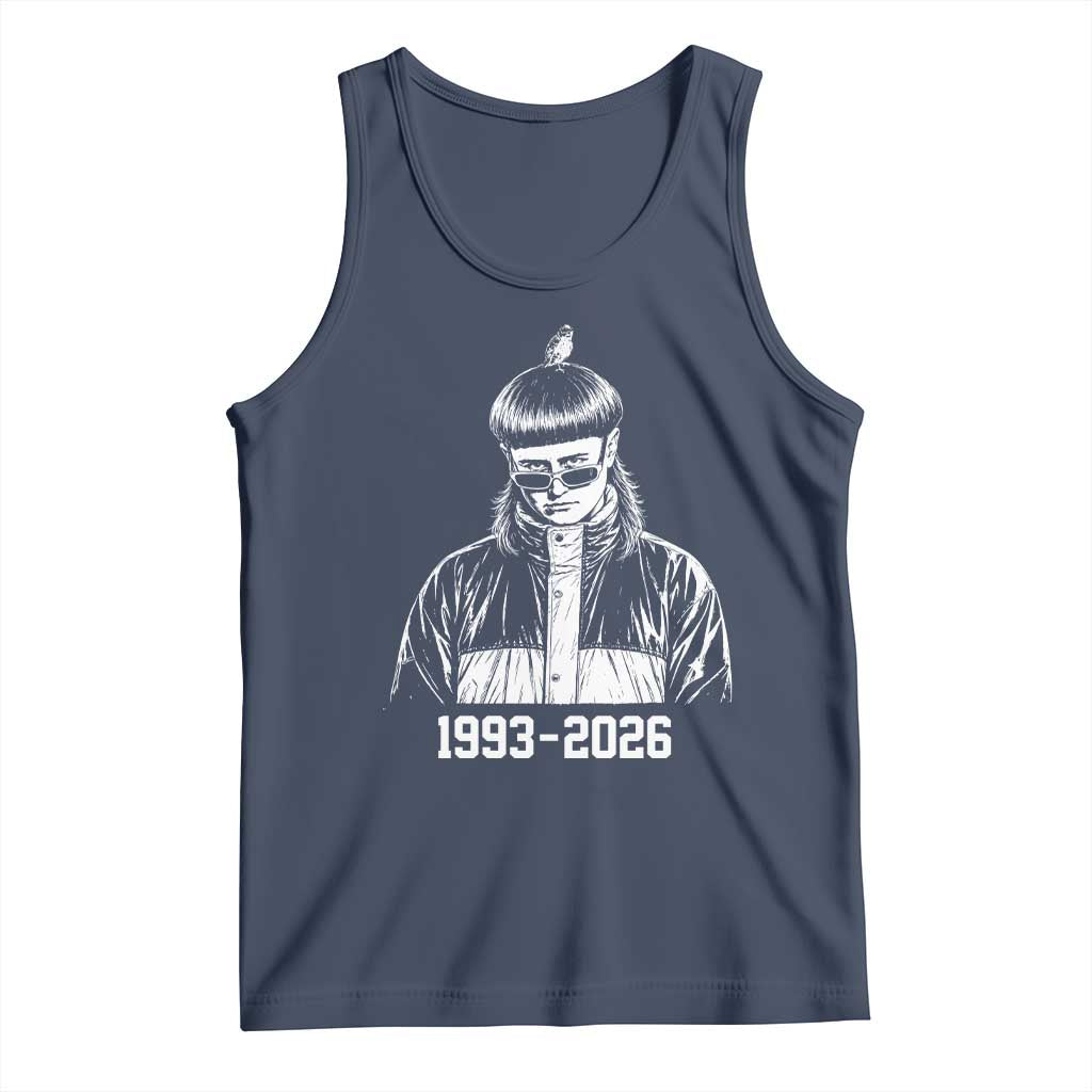 Retro Bowl Cut Music Icon Rip Memorial Tank Top 1993 2026 Internet Meme Pop Culture Fan