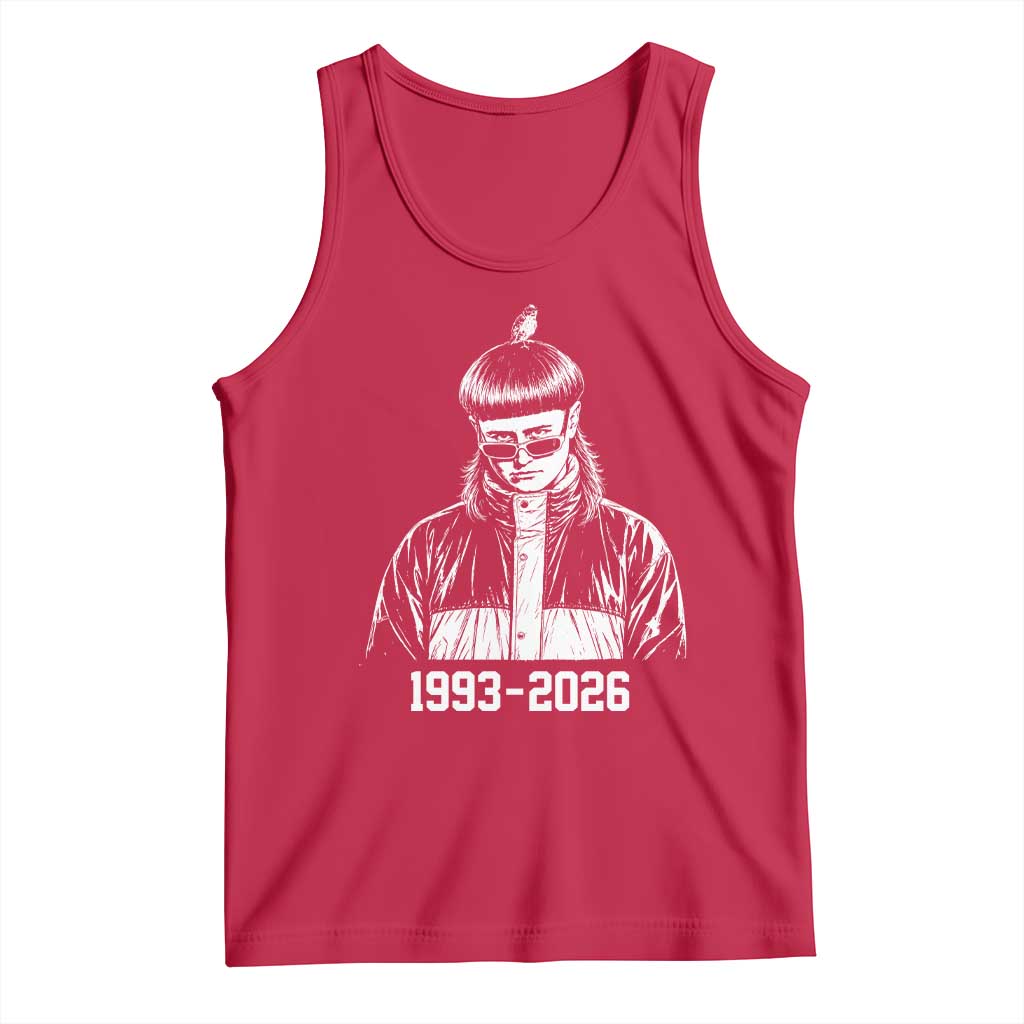 Retro Bowl Cut Music Icon Rip Memorial Tank Top 1993 2026 Internet Meme Pop Culture Fan