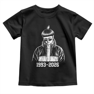 Retro Bowl Cut Music Icon Rip Memorial Toddler T Shirt 1993 2026 Internet Meme Pop Culture Fan