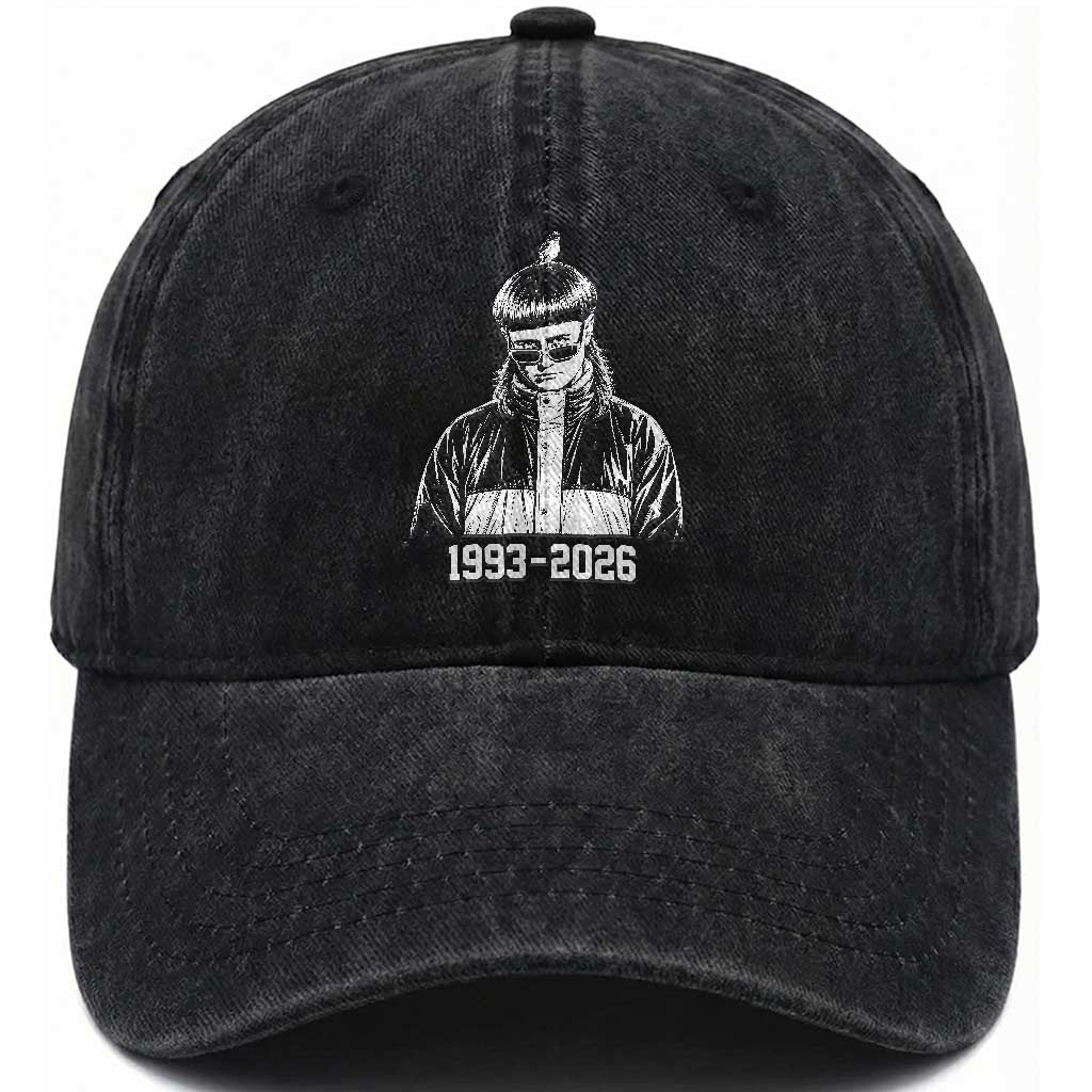 Retro Bowl Cut Music Icon Rip Memorial Washed Cotton Baseball Cap 1993 2026 Internet Meme Pop Culture Fan