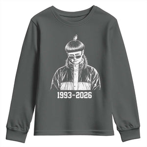 Retro Bowl Cut Music Icon Rip Memorial Youth Sweatshirt 1993 2026 Internet Meme Pop Culture Fan