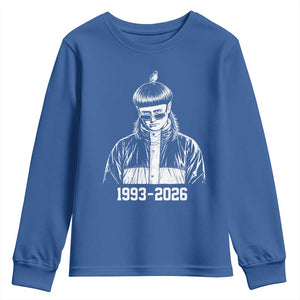 Retro Bowl Cut Music Icon Rip Memorial Youth Sweatshirt 1993 2026 Internet Meme Pop Culture Fan