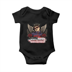 Retro Bowl Cut Music Icon Angel Wings Rest In Peace Baby Onesie American Flag Memorial 1993 2026 Pop Culture Fan