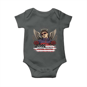 Retro Bowl Cut Music Icon Angel Wings Rest In Peace Baby Onesie American Flag Memorial 1993 2026 Pop Culture Fan