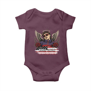 Retro Bowl Cut Music Icon Angel Wings Rest In Peace Baby Onesie American Flag Memorial 1993 2026 Pop Culture Fan