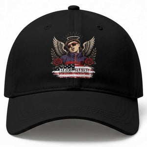 Retro Bowl Cut Music Icon Angel Wings Rest In Peace Baseball Cap American Flag Memorial 1993 2026 Pop Culture Fan