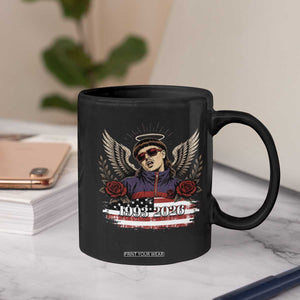 Retro Bowl Cut Music Icon Angel Wings Rest In Peace Coffee Mug American Flag Memorial 1993 2026 Pop Culture Fan
