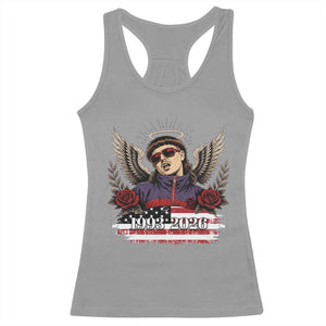 Retro Bowl Cut Music Icon Angel Wings Rest In Peace Racerback Tank Top American Flag Memorial 1993 2026 Pop Culture Fan