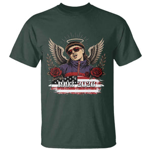 Retro Bowl Cut Music Icon Angel Wings Rest In Peace T Shirt American Flag Memorial 1993 2026 Pop Culture Fan