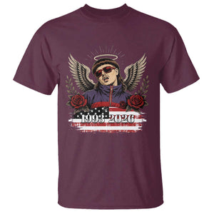 Retro Bowl Cut Music Icon Angel Wings Rest In Peace T Shirt American Flag Memorial 1993 2026 Pop Culture Fan