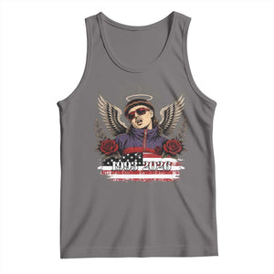 Retro Bowl Cut Music Icon Angel Wings Rest In Peace Tank Top American Flag Memorial 1993 2026 Pop Culture Fan