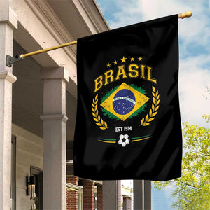 Retro Brasil Soccer Pride Crest Est 1914 Garden Flag Vintage Brazil Flag Futbol Lover Football Fans