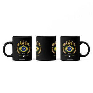 Retro Brasil Soccer Pride Crest Est 1914 Coffee Mug Vintage Brazil Flag Futbol Lover Football Fans