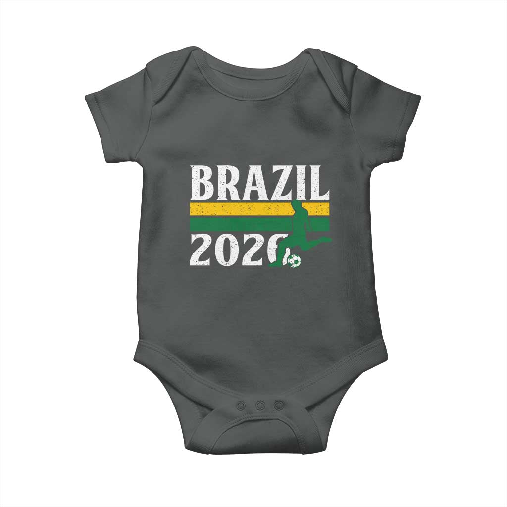 Vintage Brazil 2026 Soccer Player Baby Onesie Retro Brasil Futbol Football Fans Sports Lover