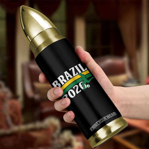 Vintage Brazil 2026 Soccer Player Bullet Tumbler Retro Brasil Futbol Football Fans Sports Lover