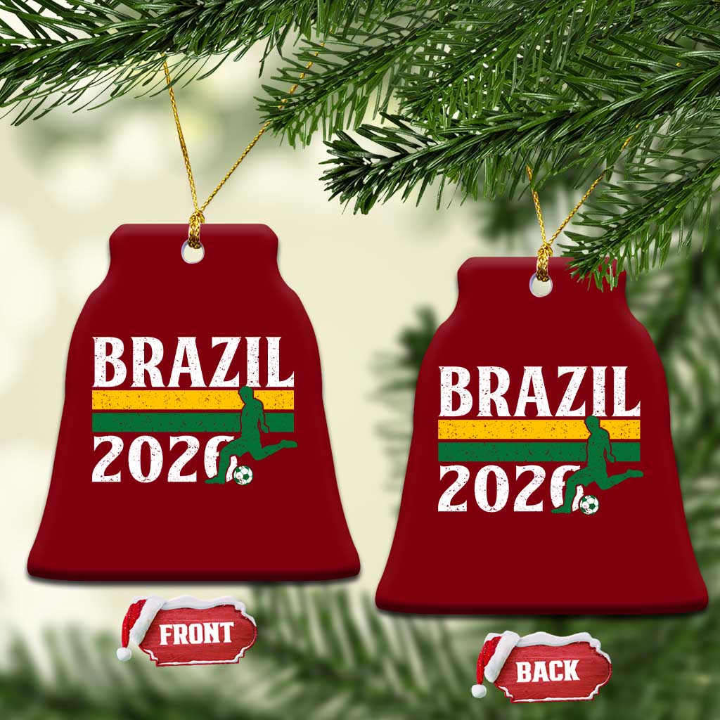 Vintage Brazil 2026 Soccer Player Ceramic Ornament Retro Brasil Futbol Football Fans Sports Lover