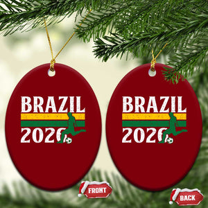 Vintage Brazil 2026 Soccer Player Ceramic Ornament Retro Brasil Futbol Football Fans Sports Lover