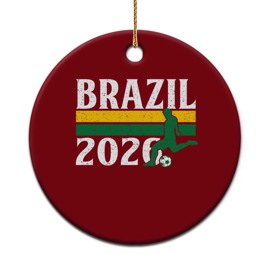 Vintage Brazil 2026 Soccer Player Ceramic Ornament Retro Brasil Futbol Football Fans Sports Lover