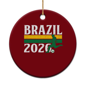Vintage Brazil 2026 Soccer Player Ceramic Ornament Retro Brasil Futbol Football Fans Sports Lover