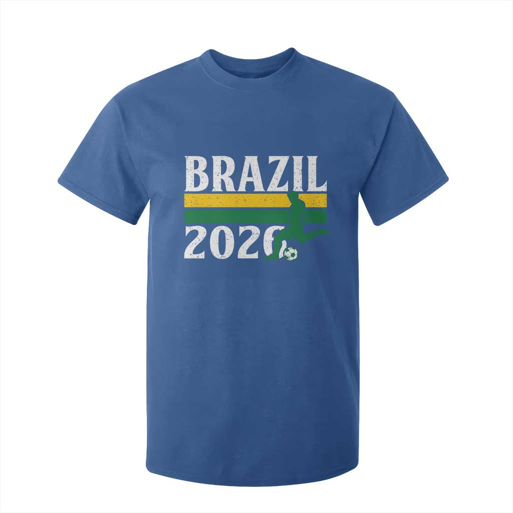 Vintage Brazil 2026 Soccer Player T Shirt For Kid Retro Brasil Futbol Football Fans Sports Lover