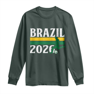 Vintage Brazil 2026 Soccer Player Long Sleeve Shirt Retro Brasil Futbol Football Fans Sports Lover