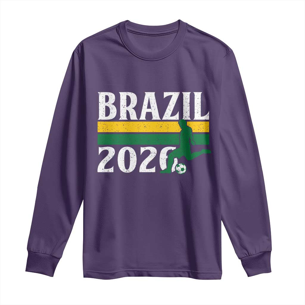 Vintage Brazil 2026 Soccer Player Long Sleeve Shirt Retro Brasil Futbol Football Fans Sports Lover