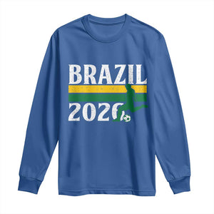 Vintage Brazil 2026 Soccer Player Long Sleeve Shirt Retro Brasil Futbol Football Fans Sports Lover