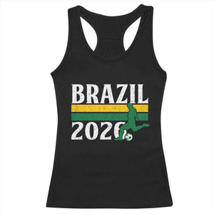 Vintage Brazil 2026 Soccer Player Racerback Tank Top Retro Brasil Futbol Football Fans Sports Lover