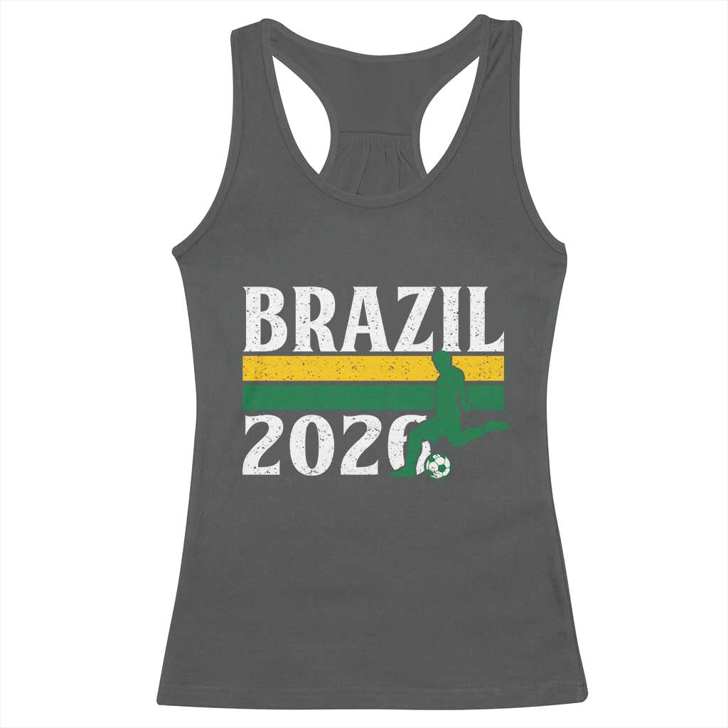 Vintage Brazil 2026 Soccer Player Racerback Tank Top Retro Brasil Futbol Football Fans Sports Lover