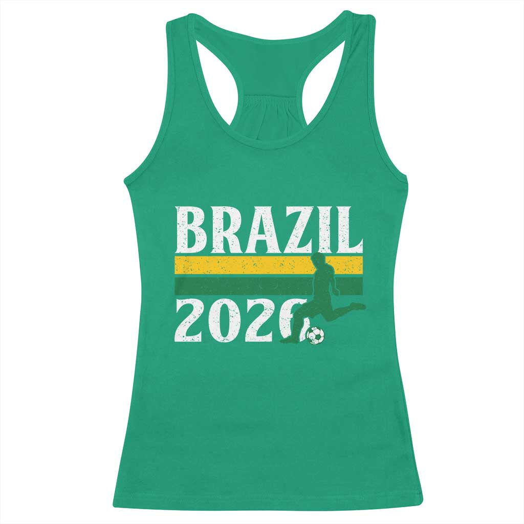 Vintage Brazil 2026 Soccer Player Racerback Tank Top Retro Brasil Futbol Football Fans Sports Lover